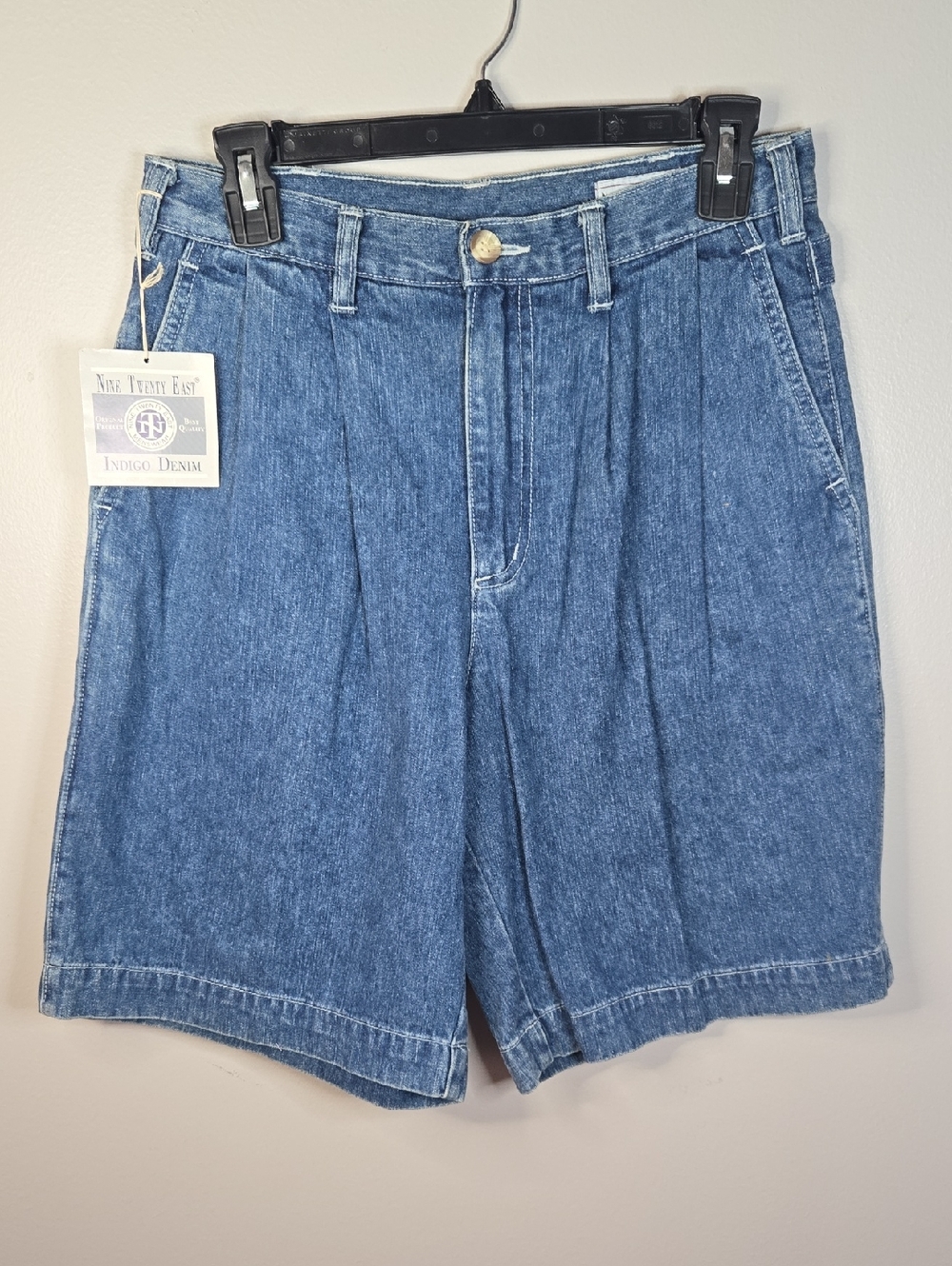 Nine Twenty East 90's Vintage Denim High-Waist Pleated Front NWT Shorts